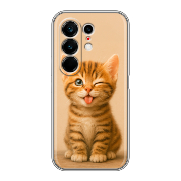 Силиконовый чехол на Tecno Camon 50 Ultra с принтом котенок Силиконовый чехол на Tecno Camon 50 Ultra с принтом котенок