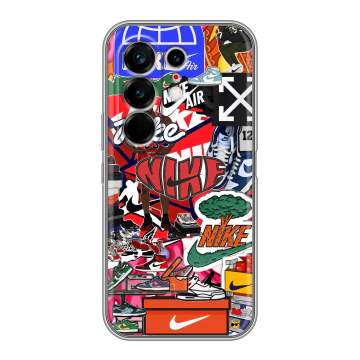 Силиконовый чехол на Tecno Camon 50 Ultra с принтом Найк Nike яркий Силиконовый чехол на Tecno Camon 50 Ultra с принтом Найк Nike яркий