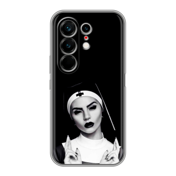 Силиконовый чехол на Tecno Camon 50 Ultra с принтом монашка Силиконовый чехол на Tecno Camon 50 Ultra с принтом монашка