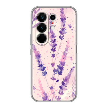 Силиконовый чехол на Tecno Camon 50 Ultra с принтом цветы лаванда Силиконовый чехол на Tecno Camon 50 Ultra с принтом цветы лаванда