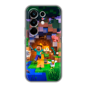 Силиконовый чехол на Tecno Camon 50 Ultra с принтом Майнкрафт Minecraft