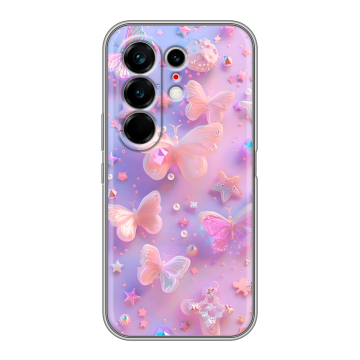 Силиконовый чехол на Tecno Camon 50 Ultra с принтом Бабочки Силиконовый чехол на Tecno Camon 50 Ultra с принтом Бабочки