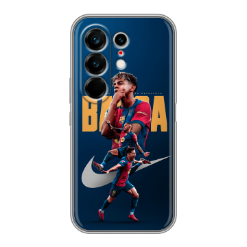 Силиконовый чехол на Tecno Camon 50 Ultra с принтом Барселона Barca Yamal Силиконовый чехол на Tecno Camon 50 Ultra с принтом Барселона Barca Yamal
