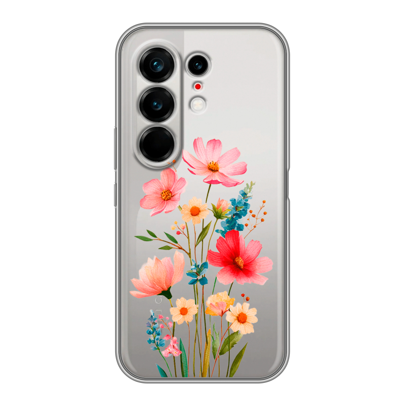 Силиконовый чехол на Tecno Camon 50 Ultra с принтом Цветы Силиконовый чехол на Tecno Camon 50 Ultra с принтом Цветы