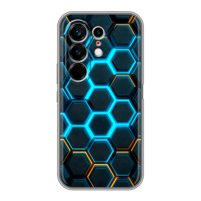 Силиконовый чехол на Tecno Camon 50 Ultra с принтом Неоновые соты Силиконовый чехол на Tecno Camon 50 Ultra с принтом Неоновые соты