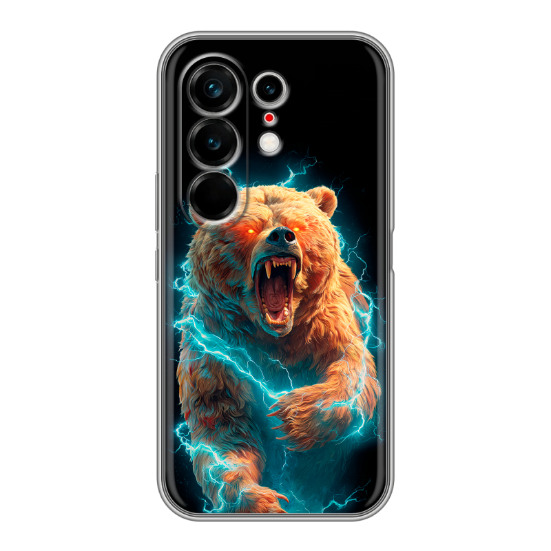 Силиконовый чехол на Tecno Camon 50 Ultra с принтом Медведь Силиконовый чехол на Tecno Camon 50 Ultra с принтом Медведь