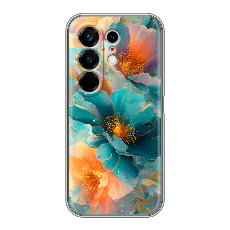 Силиконовый чехол на Tecno Camon 50 Ultra с принтом Цветы Силиконовый чехол на Tecno Camon 50 Ultra с принтом Цветы