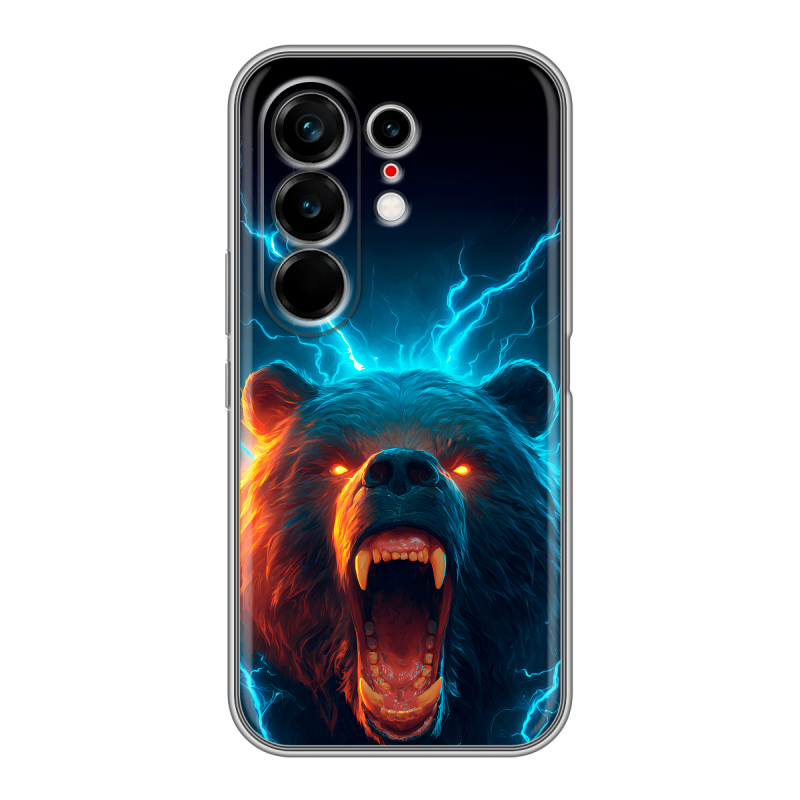 Силиконовый чехол на Tecno Camon 50 Ultra с принтом Медведь Силиконовый чехол на Tecno Camon 50 Ultra с принтом Медведь