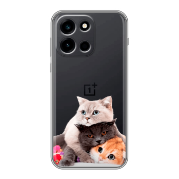 Силиконовый чехол на OnePlus Nord 6 с принтом Кошки Силиконовый чехол на OnePlus Nord 6 с принтом Кошки