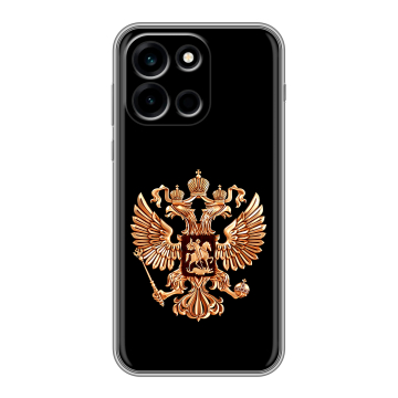Силиконовый чехол на OnePlus Nord 6 с принтом Герб России золотой