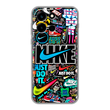 Силиконовый чехол на OnePlus Nord 6 с принтом найк nike черный