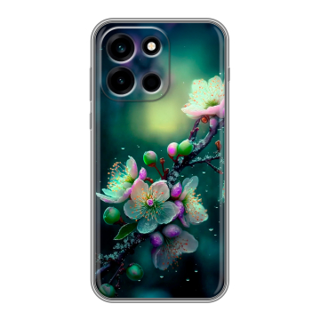 Силиконовый чехол на OnePlus Nord 6 с принтом Цветы и мрамор Силиконовый чехол на OnePlus Nord 6 с принтом Цветы и мрамор