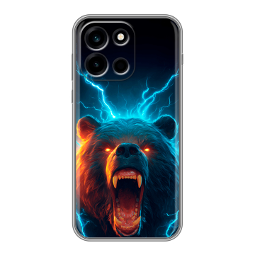 Силиконовый чехол на OnePlus Nord 6 с принтом Медведь Силиконовый чехол на OnePlus Nord 6 с принтом Медведь