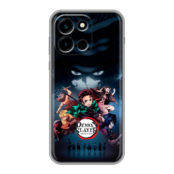 Силиконовый чехол на OnePlus Nord 6 с принтом Demon Slayer Клинок рассекающий демонов