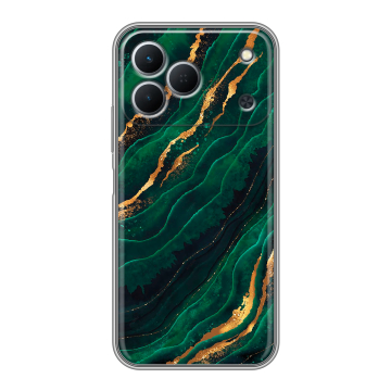 Силиконовый чехол на Tecno Spark 50 с принтом Мрамор зеленое золото Силиконовый чехол на Tecno Spark 50 с принтом Мрамор зеленое золото