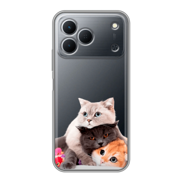 Силиконовый чехол на Tecno Spark 50 с принтом Кошки