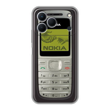 Силиконовый чехол на Tecno Spark 50 с принтом Ретро Нокия Силиконовый чехол на Tecno Spark 50 с принтом Ретро Нокия