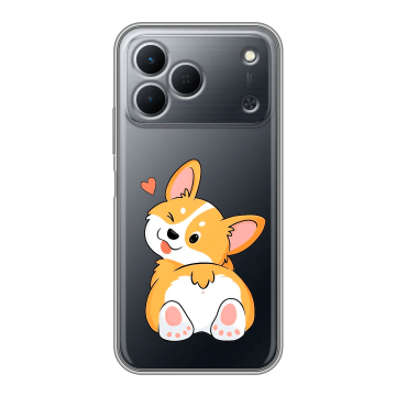 Силиконовый чехол на Tecno Spark 50 с принтом Корги Силиконовый чехол на Tecno Spark 50 с принтом Корги