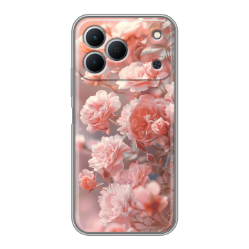 Силиконовый чехол на Tecno Spark 50 с принтом Розовые розы Силиконовый чехол на Tecno Spark 50 с принтом Розовые розы