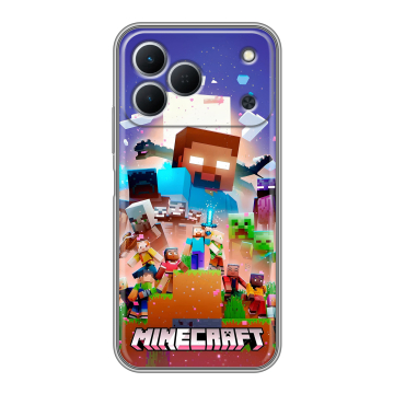 Силиконовый чехол на Tecno Spark 50 с принтом Майнкрафт Minecraft Силиконовый чехол на Tecno Spark 50 с принтом Майнкрафт Minecraft