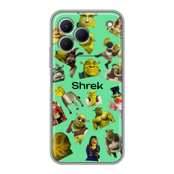 Силиконовый чехол на Tecno Spark 50 с принтом Шрек Shrek