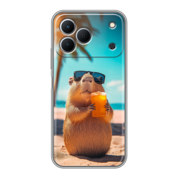 Силиконовый чехол на Tecno Spark 50 с принтом Капибара Силиконовый чехол на Tecno Spark 50 с принтом Капибара