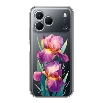 Силиконовый чехол на Tecno Spark 50 с принтом Цветы орхидеи