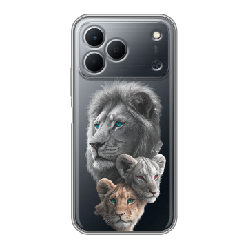 Силиконовый чехол на Tecno Spark 50 с принтом Львы