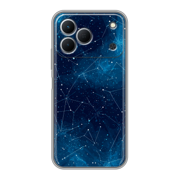 Силиконовый чехол на Tecno Spark 50 с принтом Космос звезды