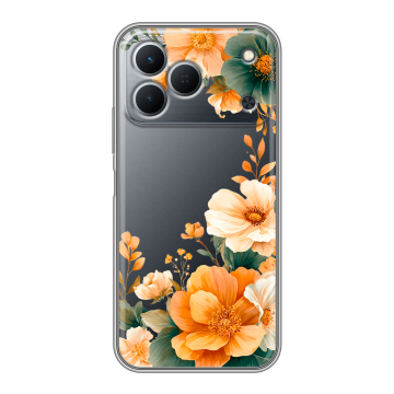 Силиконовый чехол на Tecno Spark 50 с принтом Цветы принт