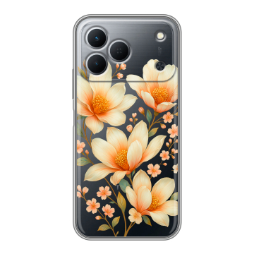 Силиконовый чехол на Tecno Spark 50 с принтом Цветы