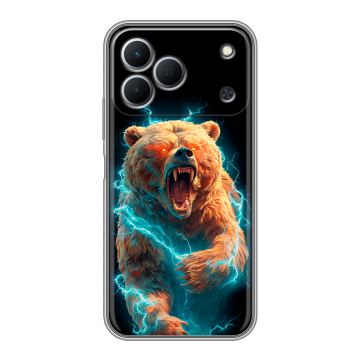 Силиконовый чехол на Tecno Spark 50 с принтом Медведь