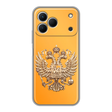 Силиконовый чехол на Tecno Spark 50 с принтом Герб Флаг России