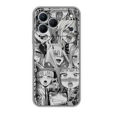 Силиконовый чехол на Tecno Spark 50 с принтом Ahegao Ахегао Аниме