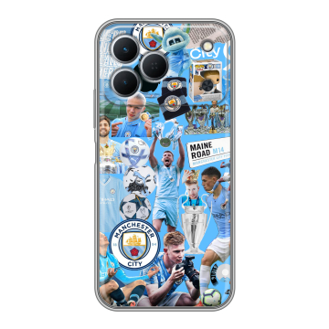 Силиконовый чехол на Tecno Spark 50 с принтом Man City Манчестер Сити