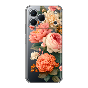 Силиконовый чехол на Tecno Spark 50 с принтом цветы