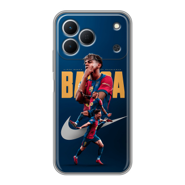 Силиконовый чехол на Tecno Spark 50 с принтом Барселона Barca Yamal Силиконовый чехол на Tecno Spark 50 с принтом Барселона Barca Yamal