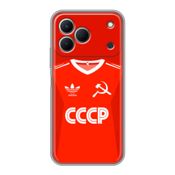 Силиконовый чехол на Tecno Spark 50 с принтом Флаг Герб СССР