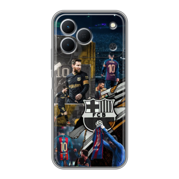 Силиконовый чехол на Tecno Spark 50 с принтом Messi Barcelona Силиконовый чехол на Tecno Spark 50 с принтом Messi Barcelona