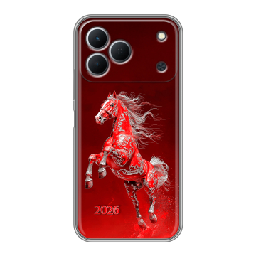 Силиконовый чехол на Tecno Spark 50 с принтом Новый год