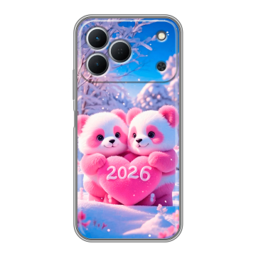 Силиконовый чехол на Tecno Spark 50 с принтом Новый год