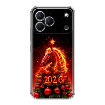 Силиконовый чехол на Tecno Spark 50 с принтом Новый год