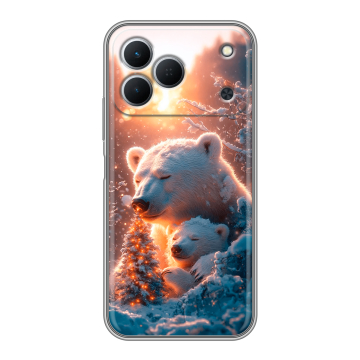 Силиконовый чехол на Tecno Spark 50 с принтом Новый год