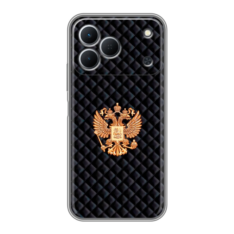 Силиконовый чехол на Tecno Spark 50 с принтом Герб России принт Силиконовый чехол на Tecno Spark 50 с принтом Герб России принт