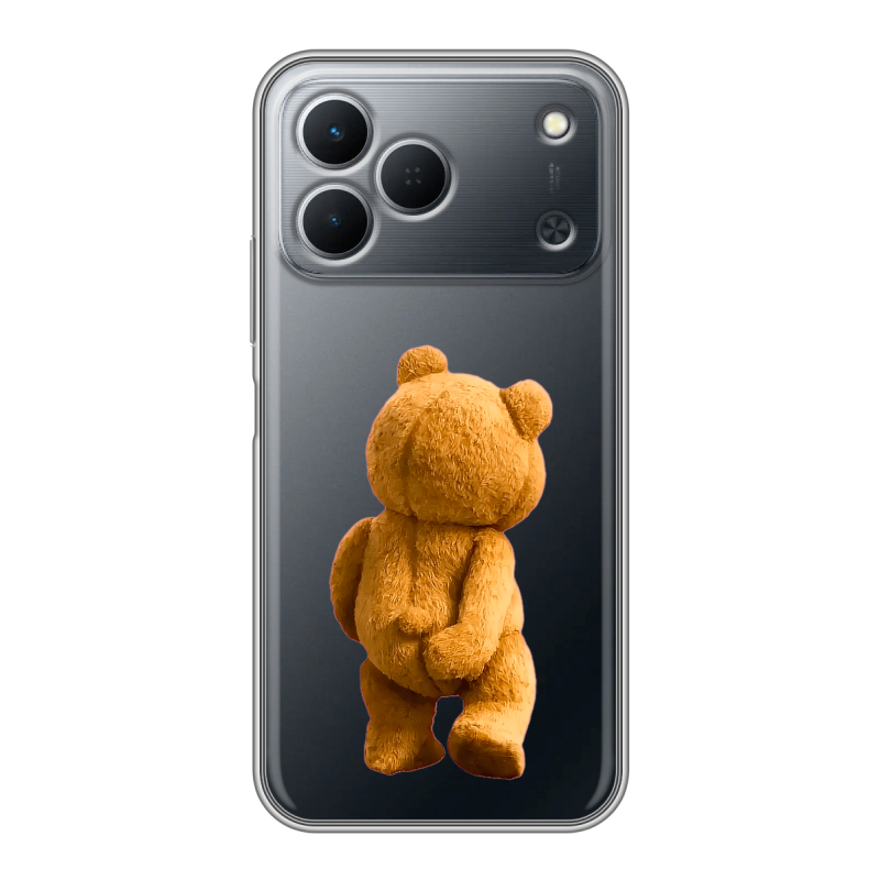 Силиконовый чехол на Tecno Spark 50 с принтом Медведь Силиконовый чехол на Tecno Spark 50 с принтом Медведь