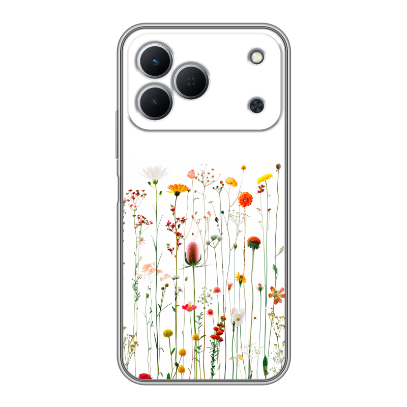 Силиконовый чехол на Tecno Spark 50 с принтом цветы Силиконовый чехол на Tecno Spark 50 с принтом цветы