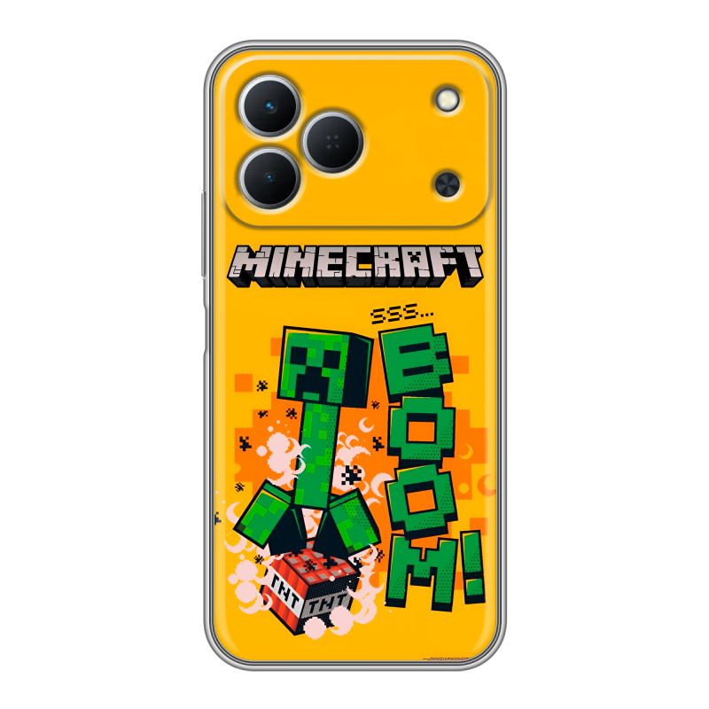 Силиконовый чехол на Tecno Spark 50 с принтом Майнкрафт Minecraft Силиконовый чехол на Tecno Spark 50 с принтом Майнкрафт Minecraft