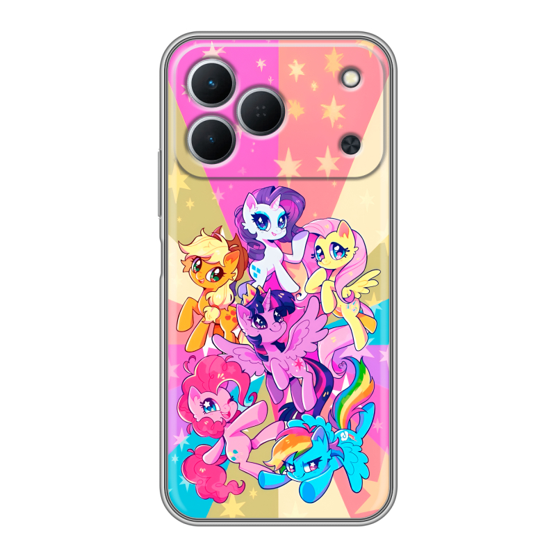Силиконовый чехол на Tecno Spark 50 с принтом My little pony Дружба чудо Силиконовый чехол на Tecno Spark 50 с принтом My little pony Дружба чудо