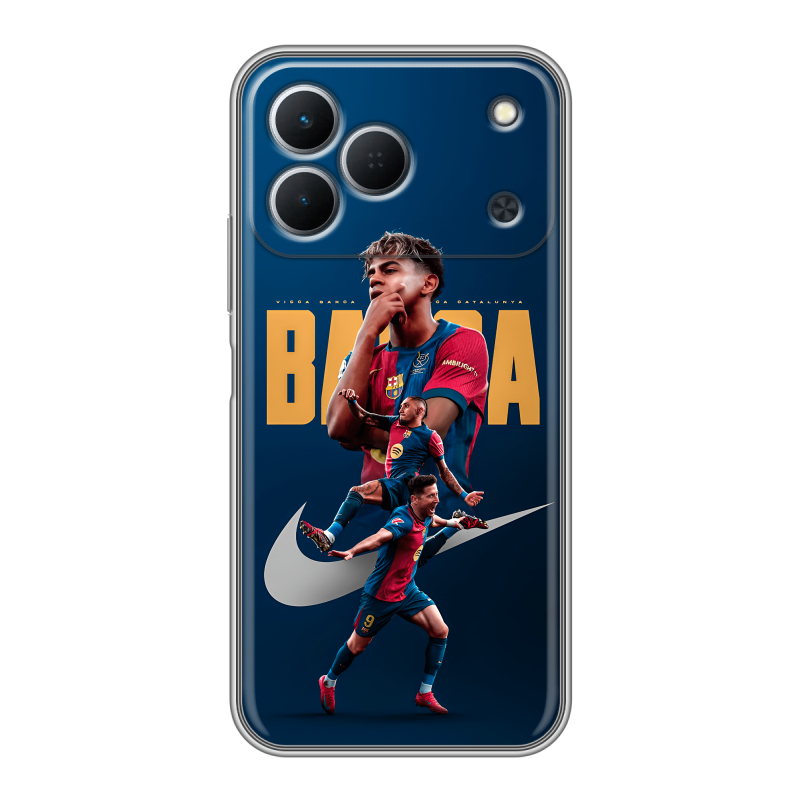 Силиконовый чехол на Tecno Spark 50 с принтом Барселона Barca Yamal Силиконовый чехол на Tecno Spark 50 с принтом Барселона Barca Yamal