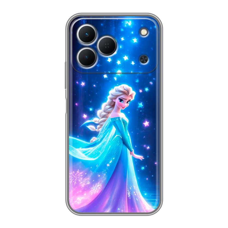 Силиконовый чехол на Tecno Spark 50 с принтом Холодное сердце Frozen Силиконовый чехол на Tecno Spark 50 с принтом Холодное сердце Frozen